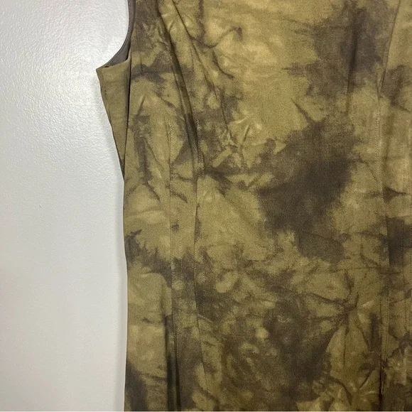 Michael Kors Collection Sheath Dress Size 10 Midi Length Sleeveless Olive Italy - Picture 4 of 12